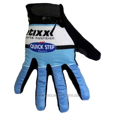 2020 Etixx Quick Step Full Finger Gloves Blue Black White
