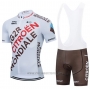 2021 Cycling Jersey Ag2r La Mondiale Marron Yellow Short Sleeve and Bib Short