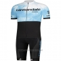 2021 Cycling Jersey Cannondale Light Blue Black Short Sleeve and Bib Short
