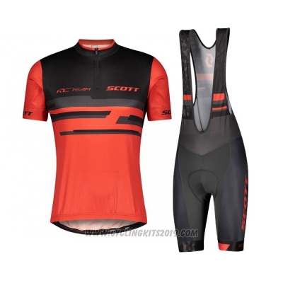 2021 Cycling Jersey Scott Red Black Short Sleeve and Bib Short