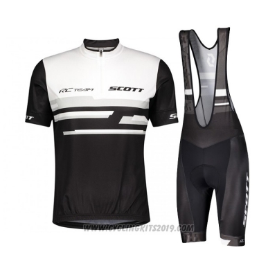 2021 Cycling Jersey Scott White Black Short Sleeve and Bib Short