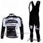 2010 Cycling Jersey Kuota Black and White Long Sleeve and Bib Tight