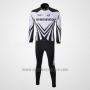 2010 Cycling Jersey Shimano White and Black Long Sleeve and Bib Tight