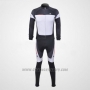 2011 Cycling Jersey Giordana White and Black Long Sleeve and Bib Tight