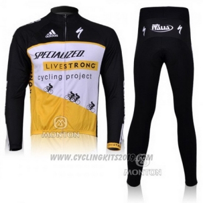 2011 Cycling Jersey Specialized Yellow and Black Long Sleeve and Bib Tight