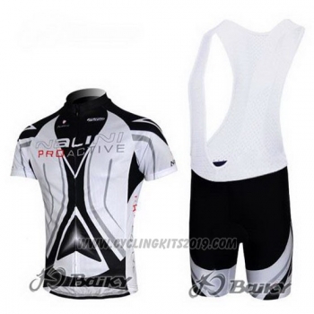 2012 Cycling Jersey Nalini Gray and White Short Sleeve and Salopette