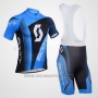 2013 Cycling Jersey Scott Blue and Black Short Sleeve and Salopette