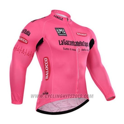 2015 Cycling Jersey Giro D'italy Pink Long Sleeve and Bib Tight