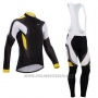 2015 Cycling Jersey Northwave Black and Yellow Long Sleeve and Bib Tight