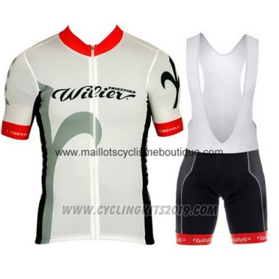 2015 Cycling Jersey Wieiev Red and Gray Short Sleeve and Bib Short