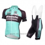 2016 Cycling Jersey Bianchi Mtb Light Blue and Black Short Sleeve and Bib Short