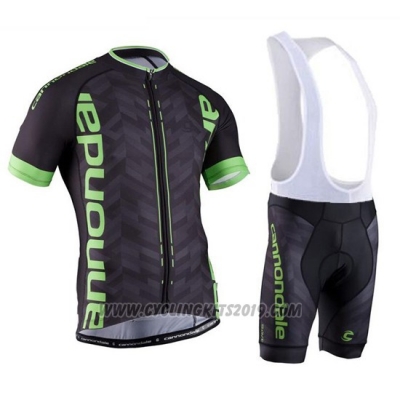 2016 Cycling Jersey Cannondale Green and Black Short Sleeve and Bib Short