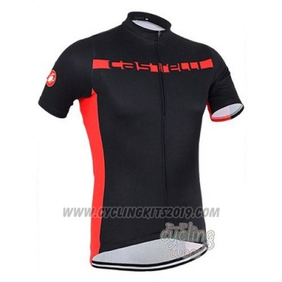 2016 Cycling Jersey Castelli Black Red Short Sleeve and Bib Short