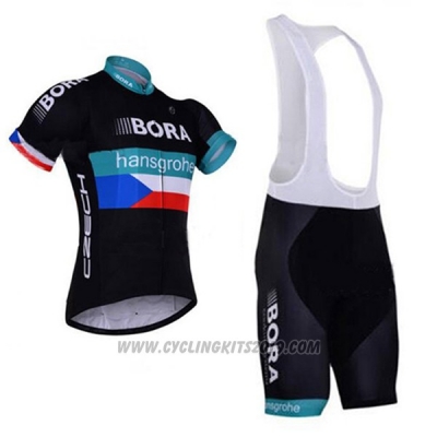 2017 Cycling Jersey Bora Black Short Sleeve and Bib Short