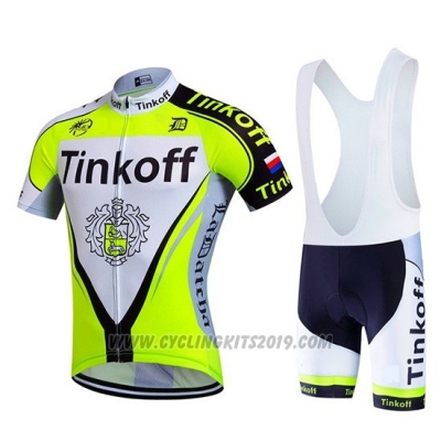 2017 Cycling Jersey Tinkoff Bright Green Short Sleeve and Bib Short