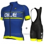 2018 Cycling Jersey ALE Blue and Yellow Short Sleeve and Bib Short