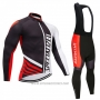 2018 Cycling Jersey Specialized Black Red White Long Sleeve and Bib Tight