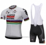 2018 Cycling Jersey UCI Mondo Campione Lotto Soudal White Short Sleeve and Bib Short