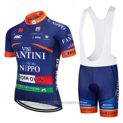 2018 Cycling Jersey Vini Fantini Deep Blue Short Sleeve Bib Short