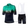 2019 Cycling Jersey Castelli Ineos Black Green Short Sleeve and Bib Short