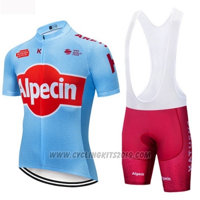 2019 Cycling Jersey Katusha Alpecin Blue Red Short Sleeve and Bib Short