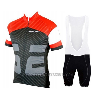 2019 Cycling Jersey Nalini Red Black Short Sleeve and Bib Short