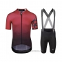 2021 Cycling Jersey Assos Deep Red Short Sleeve and Bib Short