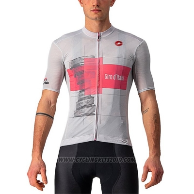 2021 Cycling Jersey Giro D'italy White Pink Short Sleeve and Bib Short