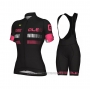 2021 Cycling Jersey Women ALE Black Fuchsia Short Sleeve and Bib Short