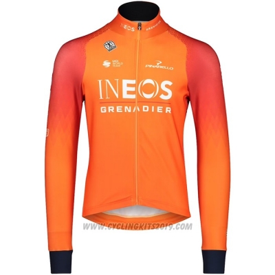 2022 Cycling Jersey INEOS Grenadiers Orange Long Sleeve and Bib Tight