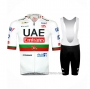 2024 Cycling Jersey UAE Portugal Champion White Short Sleeve and Bib Short