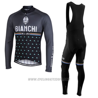 Cycling Jersey Bianchi Milano Nalles Black Long Sleeve and Bib Tight