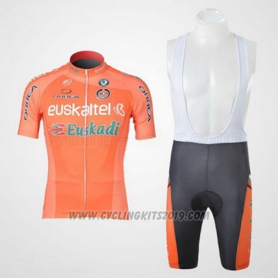 2011 Cycling Jersey Euskalte Orange Short Sleeve and Bib Short