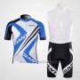 2012 Cycling Jersey Giant White and Sky Blue Short Sleeve and Bib Short