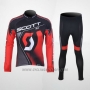 2012 Cycling Jersey Scott Black and Red Long Sleeve and Salopette