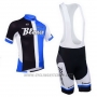 2013 Cycling Jersey Whiteo Black and Blue Short Sleeve and Bib Short