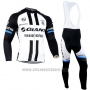 2014 Cycling Jersey Giant Shimano Black and White Long Sleeve and Bib Tight