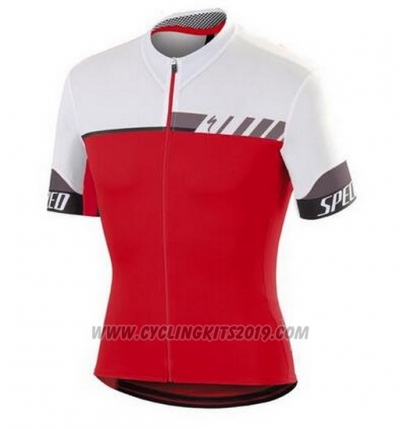 2016 Cycling Jersey Specialized White and Deep Red Short Sleeve and Bib Short