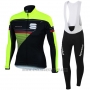 2016 Cycling Jersey Sportful Green and Black Long Sleeve and Bib Tight