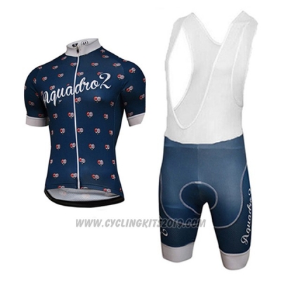 2017 Cycling Jersey Aquadro Lollipop Blue Short Sleeve and Bib Short