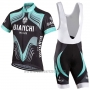 2017 Cycling Jersey Bianchi Milano Black and Green Short Sleeve and Bib Short