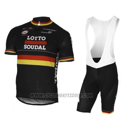 2017 Cycling Jersey Lotto Soudal Campione Belga Short Sleeve and Bib Short