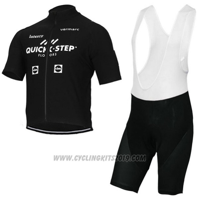 2017 Cycling Jersey Quick Step Floors Black Short Sleeve and Bib Short