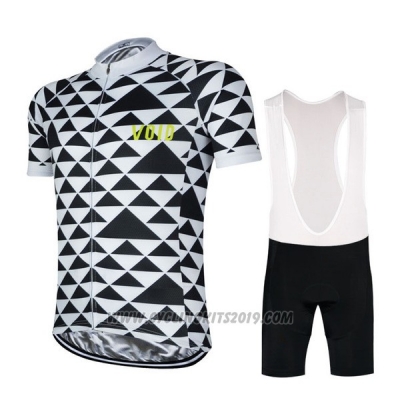 2017 Cycling Jersey Vold White and Black Short Sleeve and Bib Short