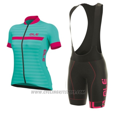 2017 Cycling Jersey Women ALE Excel Riviera Light Blue and Pink Short Sleeve and Bib Short