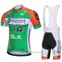 2018 Cycling Jersey Bardiani Csf Green Short Sleeve Bib Short