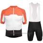 2018 Cycling Jersey POC Orange White Black Short Sleeve and Bib Short