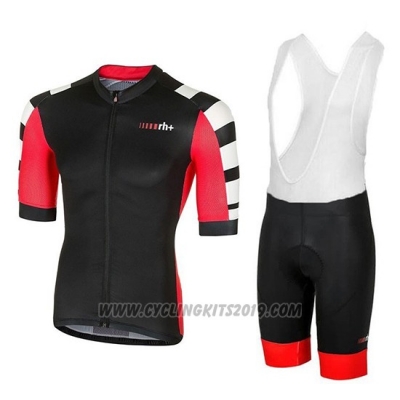 2018 Cycling Jersey RH+ Stratos Black Red Short Sleeve and Bib Short