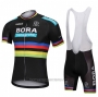2018 Cycling Jersey UCI Mondo Campione Bora Black Short Sleeve and Bib Short