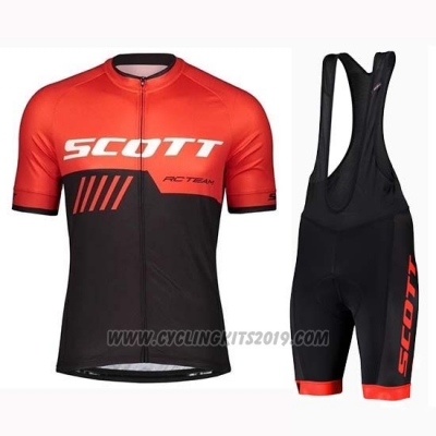 2019 Cycling Jersey Scott Black Red Short Sleeve and Bib Short